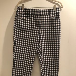 Loft crop flat front gingham capri